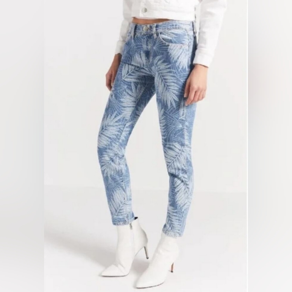 NWT Current / Elliot The Stiletto Palm Leaf Skinny Jeans in Wily Medium Wash 24